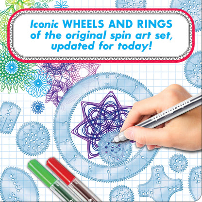 Spirograph Deluxe Set –Arts and Crafts, Kids Toys, Art Supplies, Craft Supplies, Drawing Kit, Spiral Art, Classic Gear Design Kit, Build-in Case, Pens, Design Sheet Included, Ages 8+