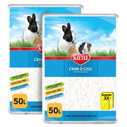 Kaytee Clean & Cozy White Bedding Pet For Guinea Pigs, Rabbits, Hamsters, Gerbils, and Chinchillas, 49.2 Liters