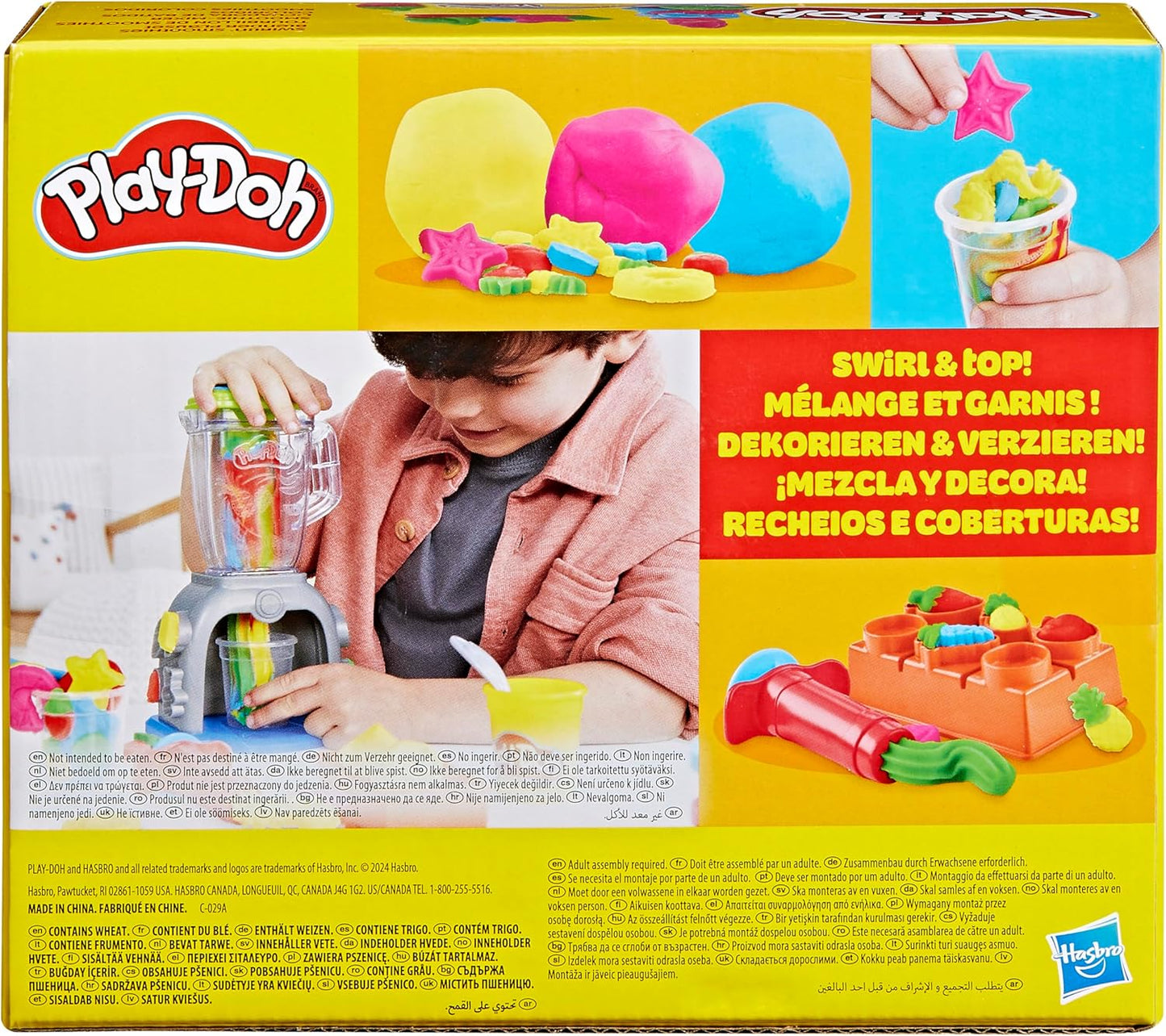 Play-Doh Swirlin' Smoothies Toy Blender Playset, Play Kitchen Appliances, Kids Arts and Crafts Toys for 3 Year Old Girls and Boys and Up