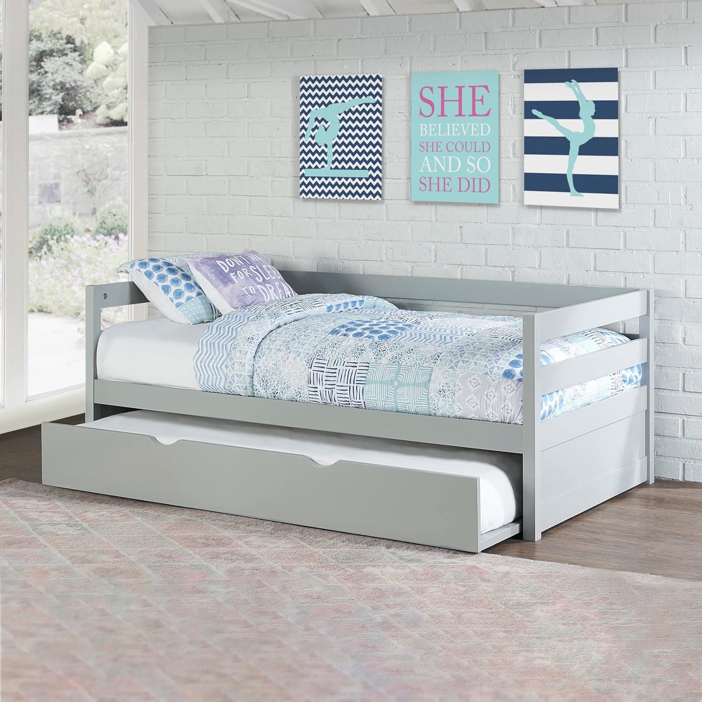 Hillsdale Furniture Caspian, Gray Daybed with Trundle,