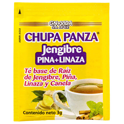 Tea CHUPA Panza, Tea Based ONGINGER Root, PINNEAPPLE, Flaxseed & Cinnamon (30 Tea Bags/0.10 oz Each)