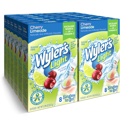 Wyler's Light Singles to Go Powder Packets, Water Drink Mix, Variety Pack, Pink, Strawberry & Blueberry Lemonade, Sugar & Caffeine Free, On-The-Go, 40 Count