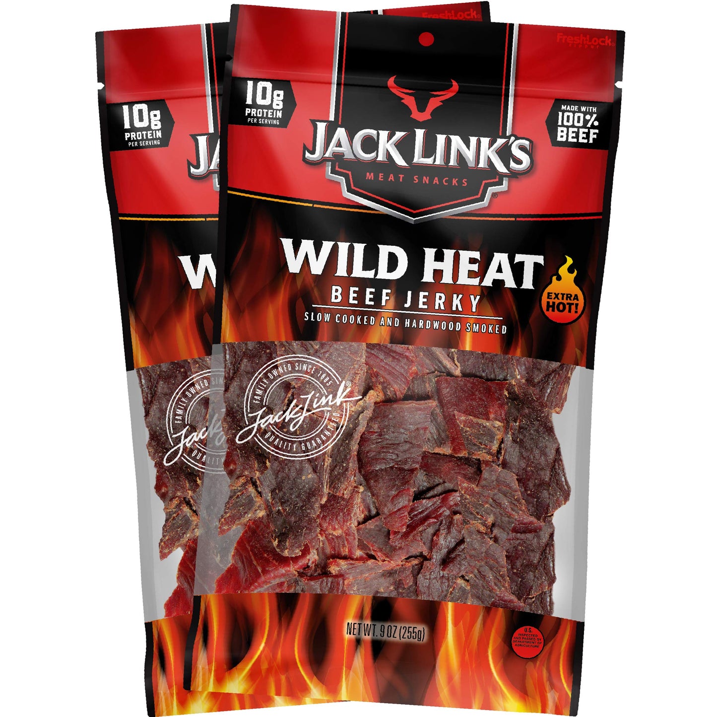 Jack Link's Beef Jerky 5 Count Multipack, Original, 5, 0.625 oz. Bags - Flavorful Meat Snack for Lunches, Ready to Eat - 7g of Protein, Made with 100% Beef - No Added MSG** or Nitrates/Nitrites