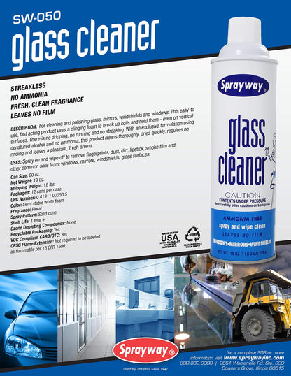 Glass Cleaner Ammonia Free, Streak Free, Blue