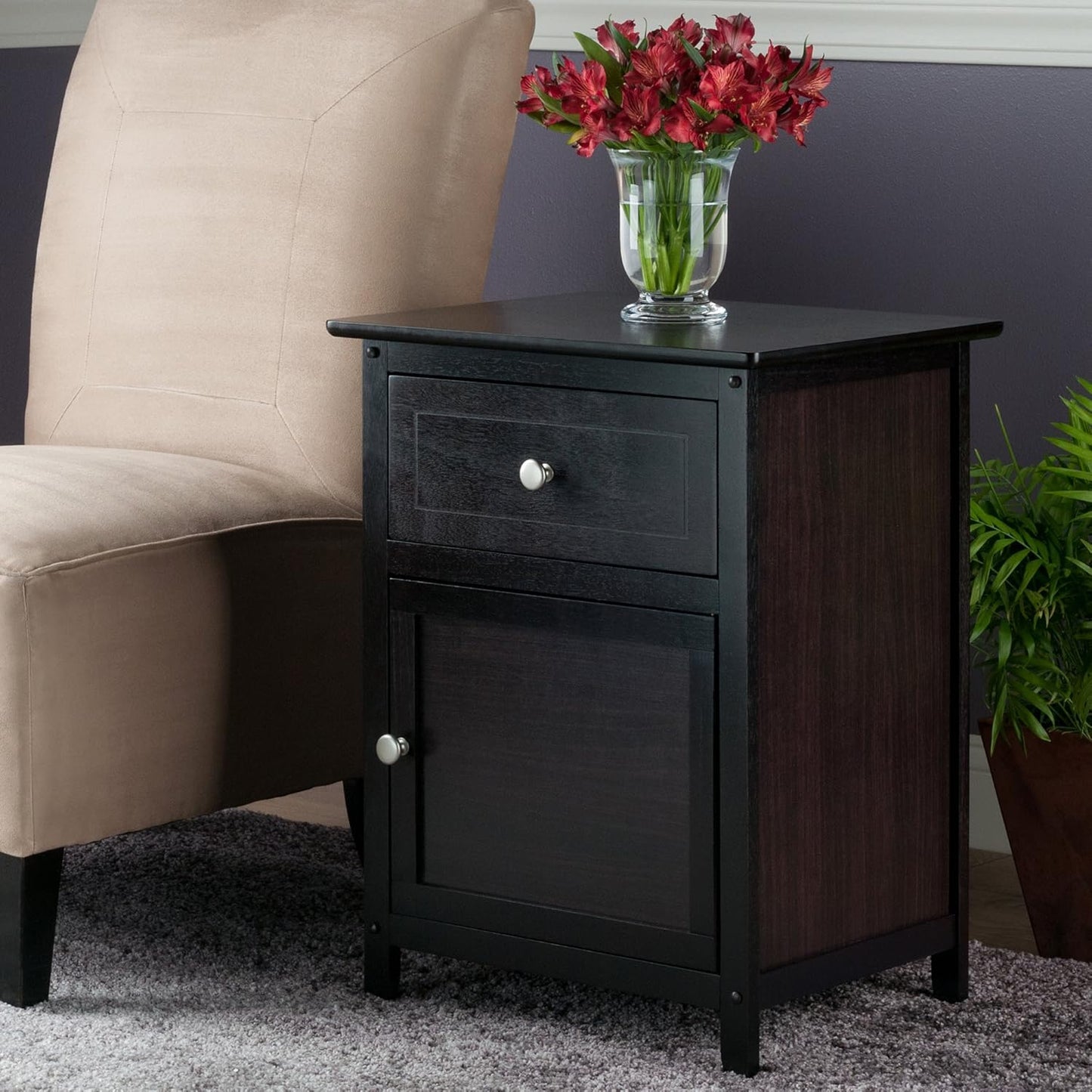 Winsome Eugene Accent Table, 18.9 inches, Espresso