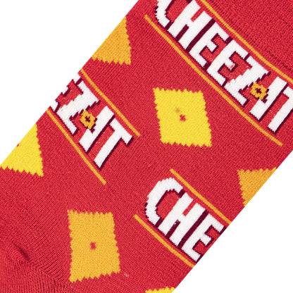 Crazy Socks for Men, Ritz Cracker, Funny Snack Food Novelty Print, Crew, Large