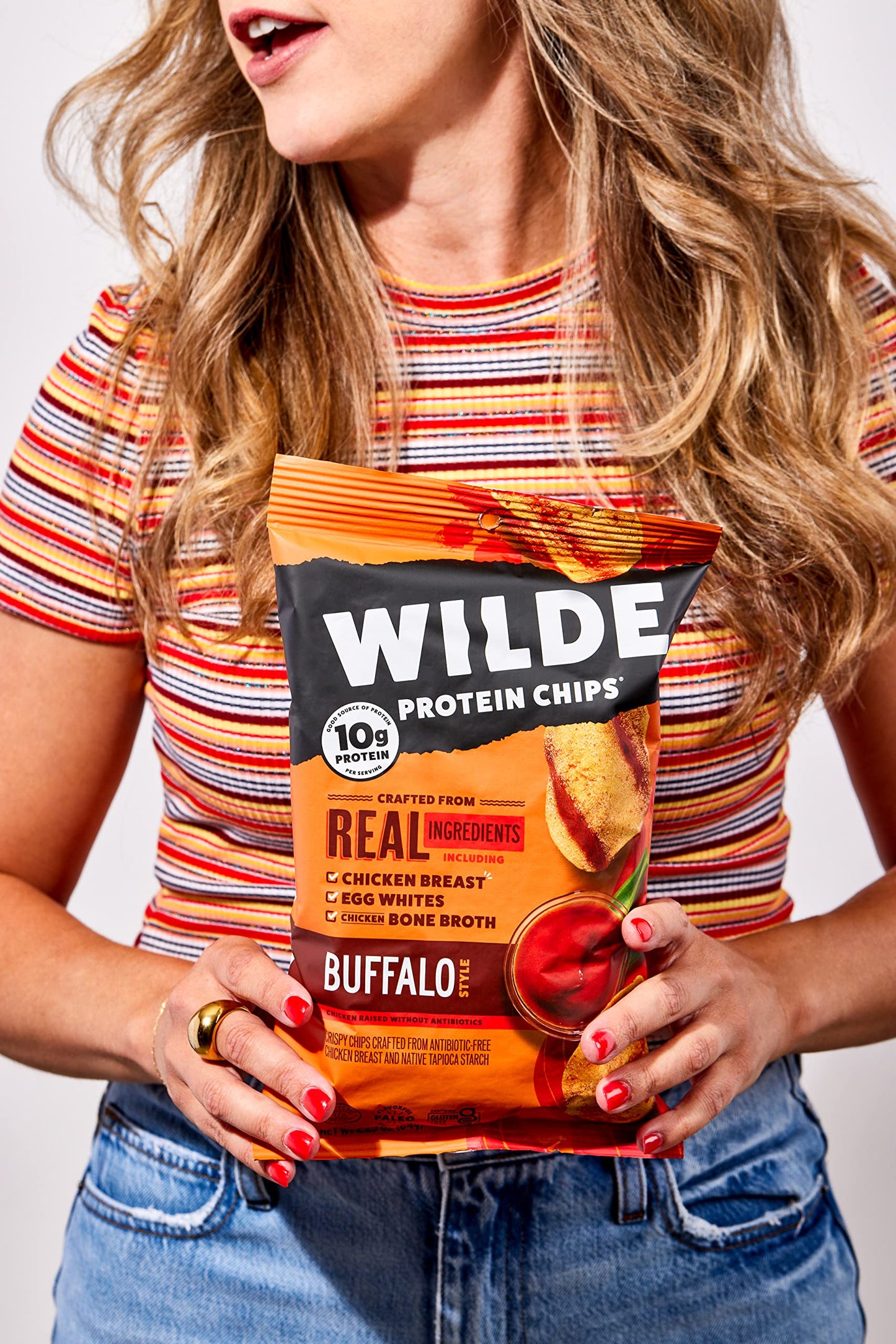 WILDE Spicy Protein Chips Variety Pack, Buffalo, Spicy Queso, Nashville Hot, Thin and Crispy, Protein Snack, Keto Chips, Made with Real Ingredients, 1.34oz Bags (Pack of 12)…