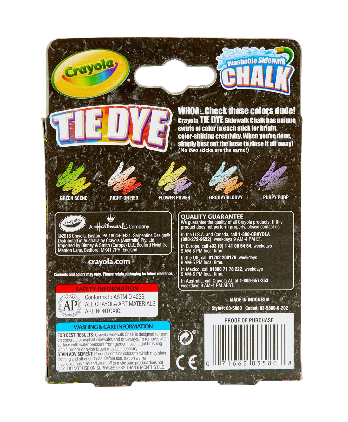 Crayola Tie Dye Chalk 5ct