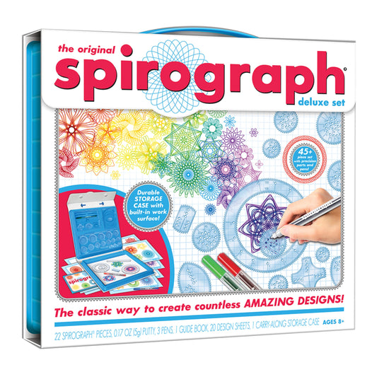 Spirograph Deluxe Set –Arts and Crafts, Kids Toys, Art Supplies, Craft Supplies, Drawing Kit, Spiral Art, Classic Gear Design Kit, Build-in Case, Pens, Design Sheet Included, Ages 8+