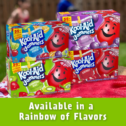 Kool-Aid Jammers Blue Raspberry Flavored Kids 0% Juice Drink (10 ct Box, 6 fl oz Pouches)