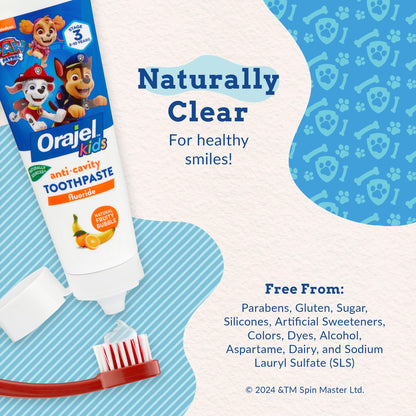 Orajel Kids Anti-Cavity Fluoride Toothpaste, Natural Flavor, 4.2oz Tube