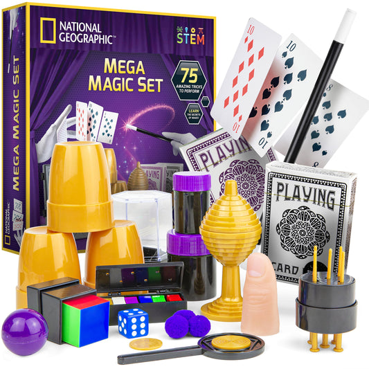 NATIONAL GEOGRAPHIC Mega Magic Set - More Than 75 Magic Tricks for Kids to Perform with Step-by-Step Video Instructions for Each Trick Provided by a Professional Magician (Amazon Exclusive)