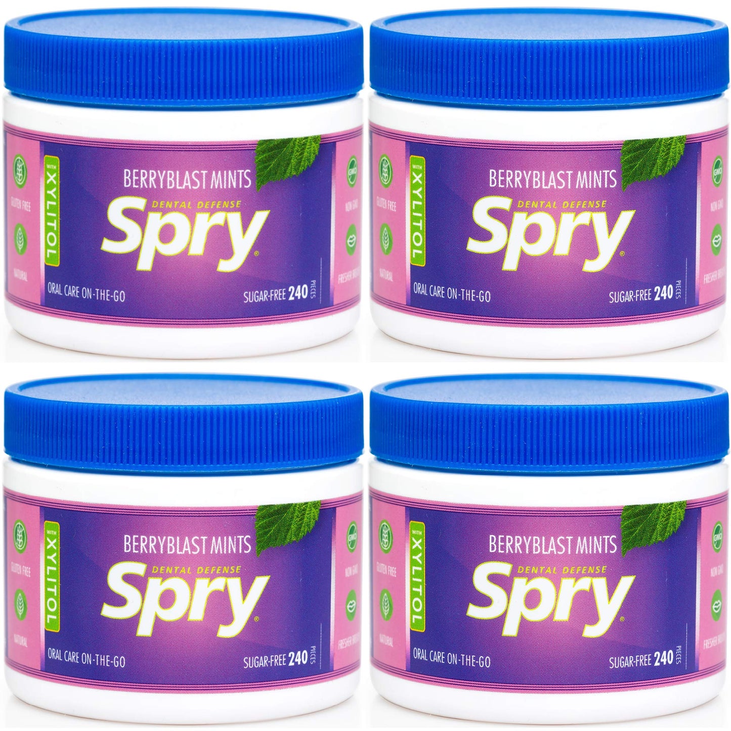 Spry Xylitol Peppermint Sugar Free Candy - Breath Mints That Promote Oral Health, Dry Mouth Mints That Increase Saliva Production, Stop Bad Breath, 240 Count (Pack of 1)