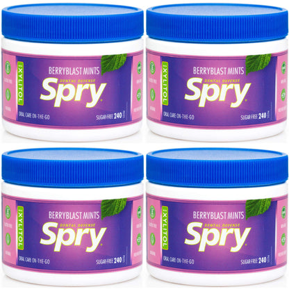 Spry Xylitol Peppermint Sugar Free Candy - Breath Mints That Promote Oral Health, Dry Mouth Mints That Increase Saliva Production, Stop Bad Breath, 240 Count (Pack of 1)