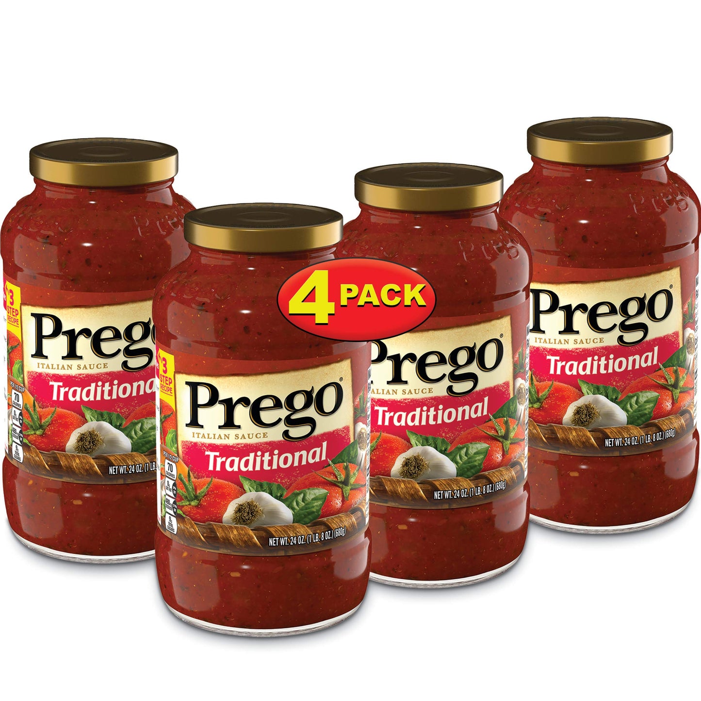 Prego Chunky Tomato with Garlic and Onion Pasta Sauce, 24 Oz Jar