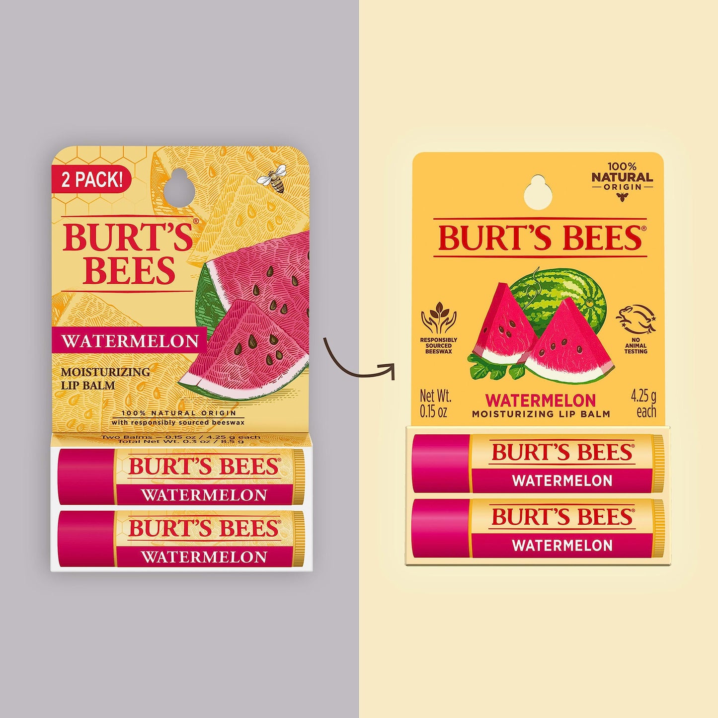 Burt's Bees Lip Balm - Pink Grapefruit, Mango, Coconut & Pear, and Pomegranate Pack, Lip Moisturizer With Beeswax, Tint-Free, Natural Origin Conditioning Lip Treatment, 4 Tubes, 0.15 oz.