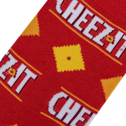 Crazy Socks for Men, Ritz Cracker, Funny Snack Food Novelty Print, Crew, Large