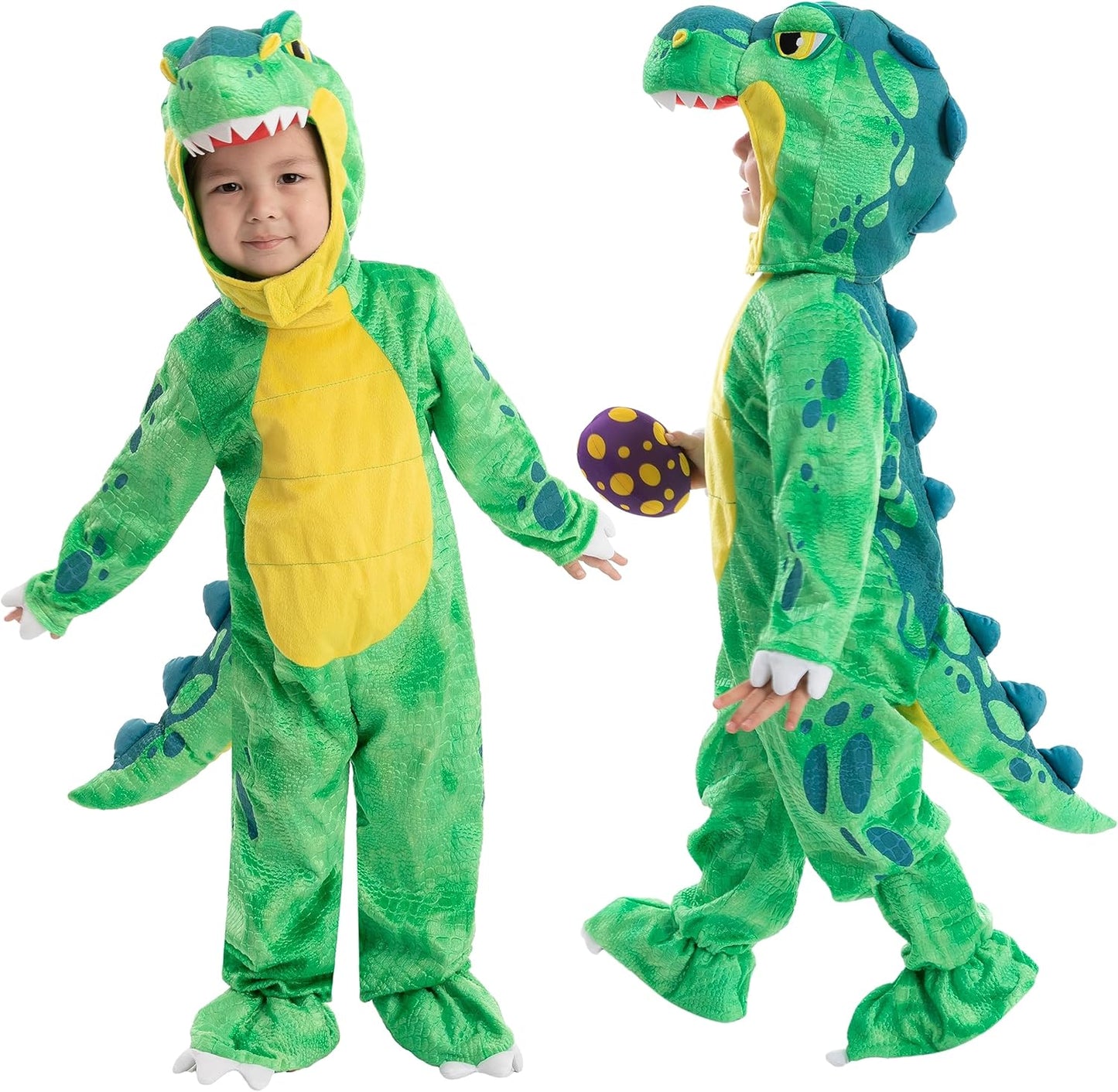 Spooktacular Creations T-Rex Costume, Dinosaur jumpsuit Jumpsuit for Toddler and Child Halloween Dress Up Party