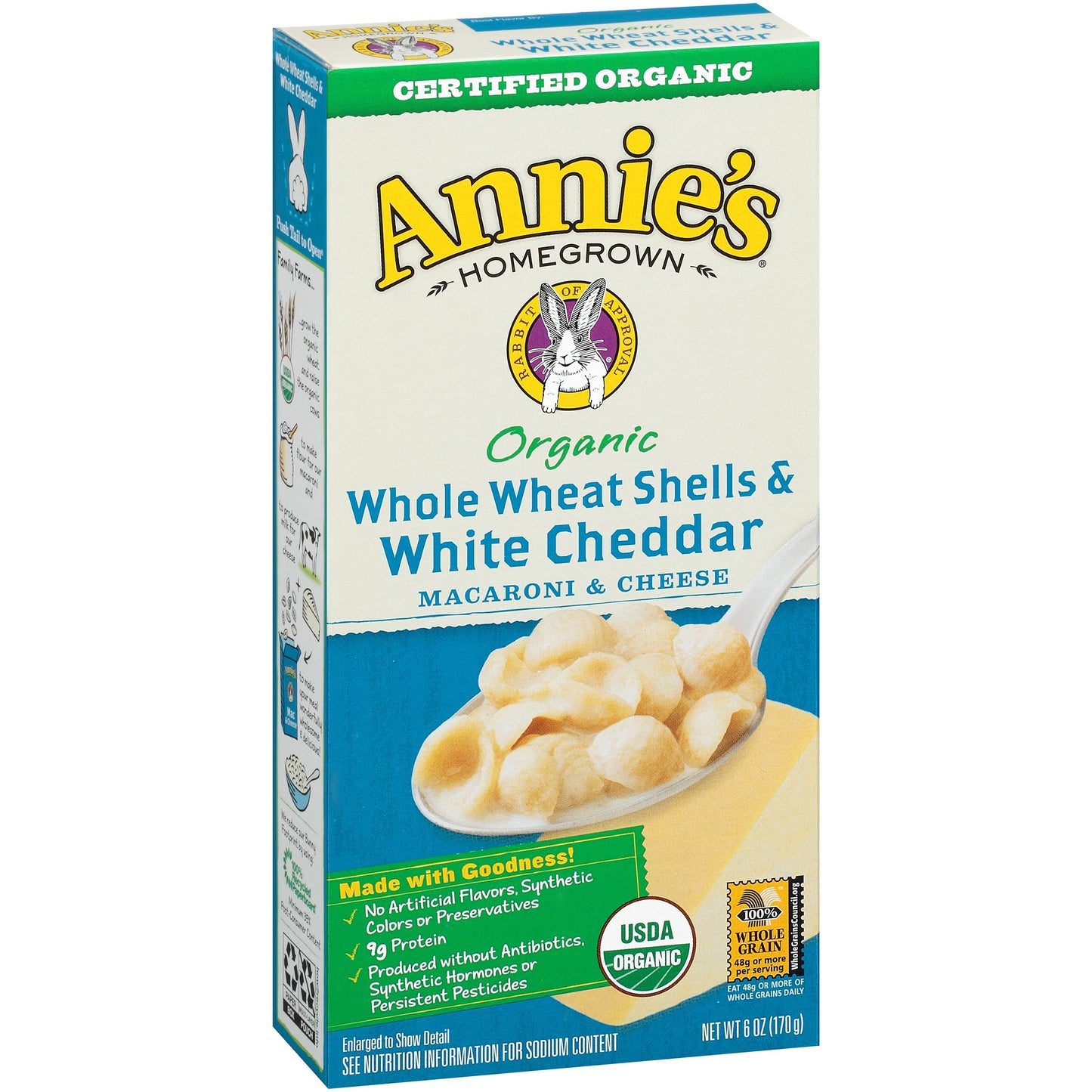 Annie's White Cheddar Shells Macaroni and Cheese with Organic Pasta, 6 oz (Pack of 12)