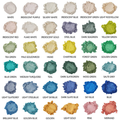 Mica Powder for Epoxy Resin, 36 Colors, 0.35 oz(10g) Bottles Mica Glitter Powder, Mica Pigment Powder for Lip Gloss, Soap Making, Bath Bomb, Art Crafts, Resin Dye, Nails