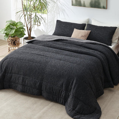 Bedsure Twin/Twin XL Comforter Set Dorm Bedding - Dark Grey Twin Bedding Set for College, Soft Cationic Dyed Bed Set for All Seasons, 2 Pieces, 1 Comforter (68"x88") and 1 Pillow Sham (20"x26"+2")