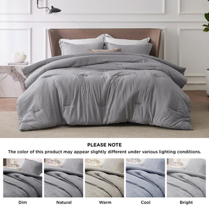 Bedsure Twin/Twin XL Comforter Set Dorm Bedding - Dark Grey Twin Bedding Set for College, Soft Cationic Dyed Bed Set for All Seasons, 2 Pieces, 1 Comforter (68"x88") and 1 Pillow Sham (20"x26"+2")