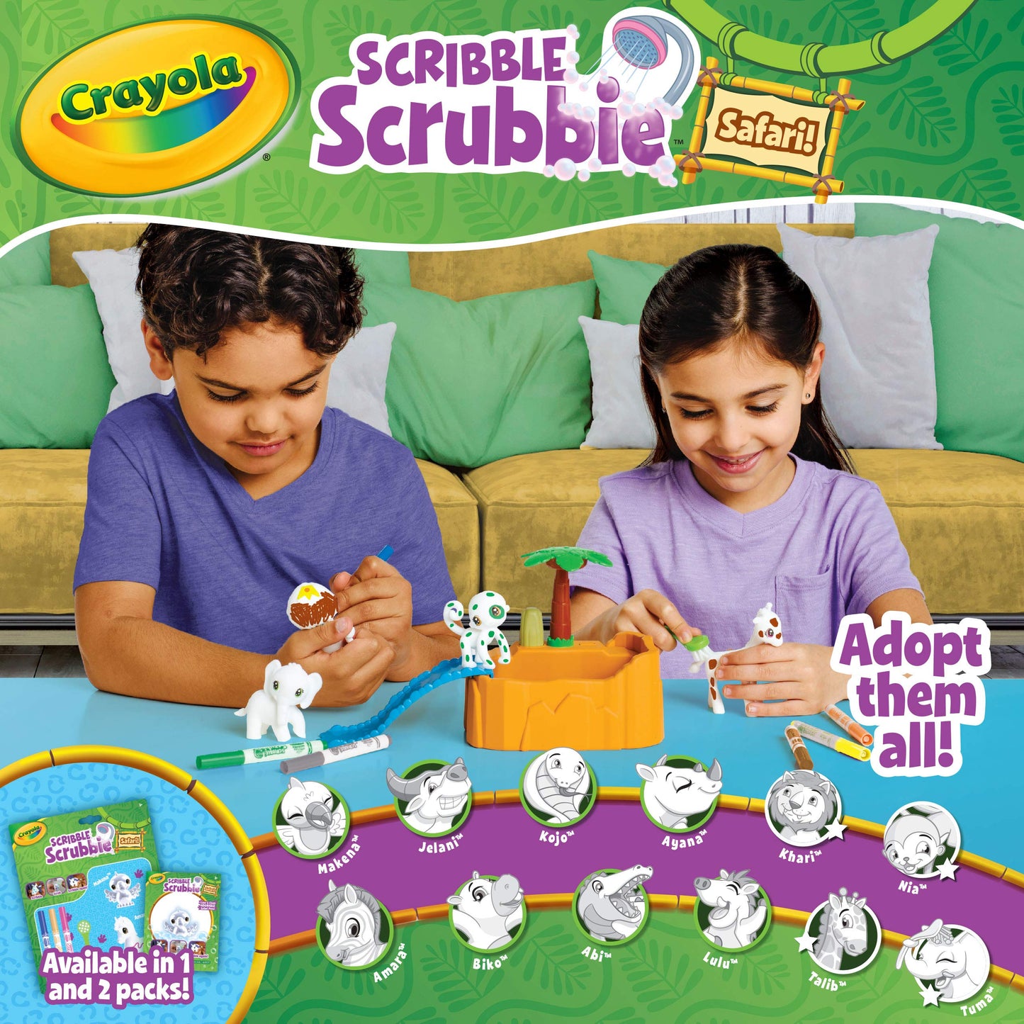 Crayola Scribble Scrubbie Pets Tub Set, Washable Pet Care Toy, Animal Toys for Girls & Boys, Preschool Toy, Gifts for Kids, 3+