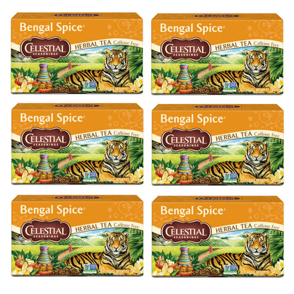 Celestial Seasonings Country Peach Passion Herbal Tea, Caffeine Free, 20 Tea Bags Box, (Pack of 6)