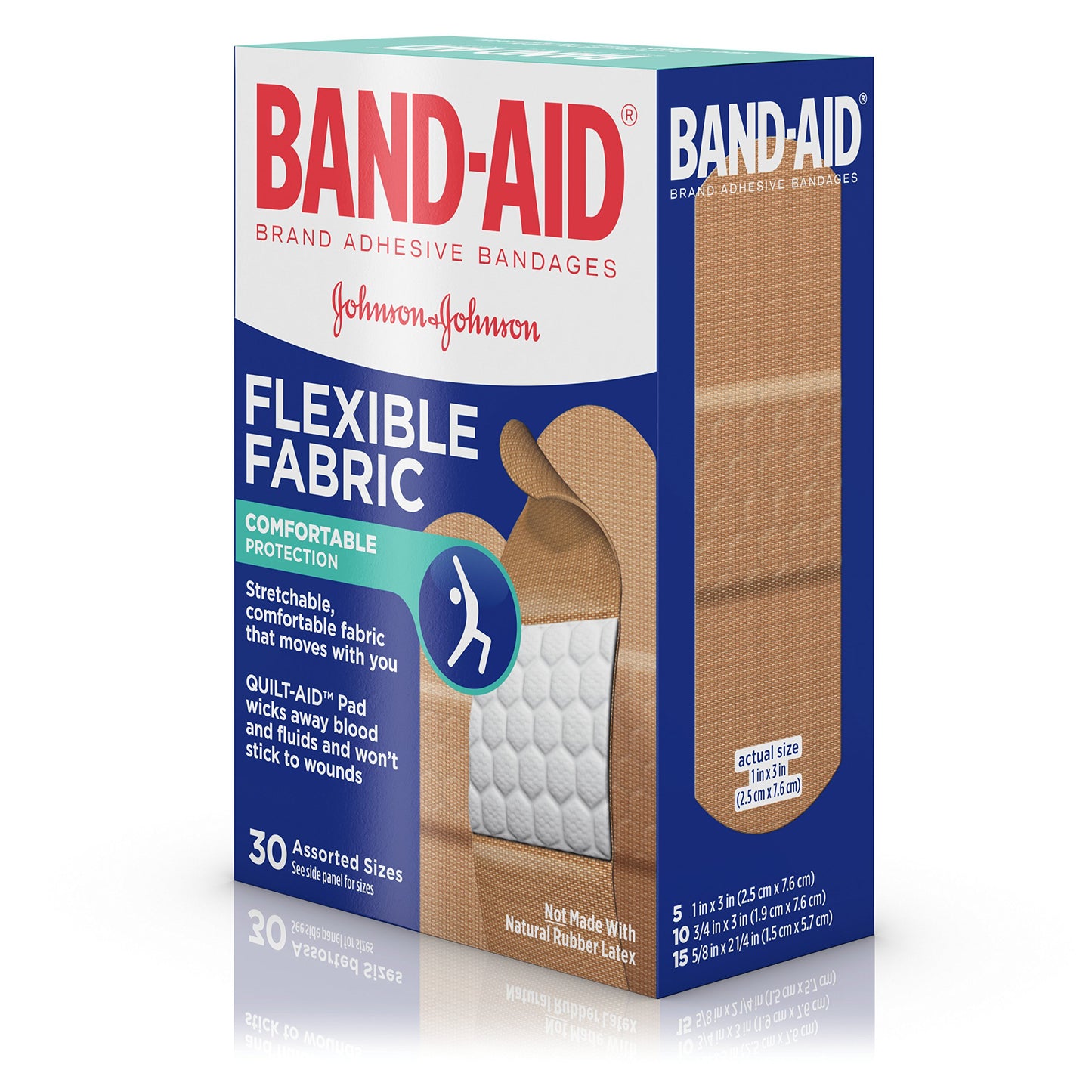 Band-Aid Brand Flexible Fabric Adhesive Bandages for Wound Care and First Aid, All One Size, 100 Count