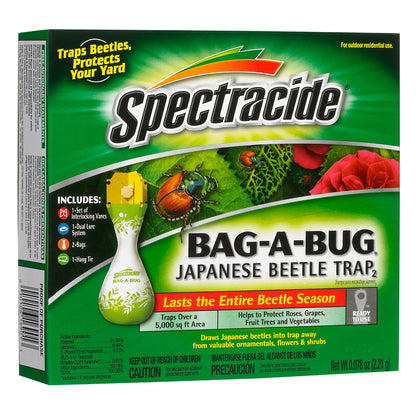 Spectracide Bag-A-Bug Japanese Beetle Trap, Dual Lure System