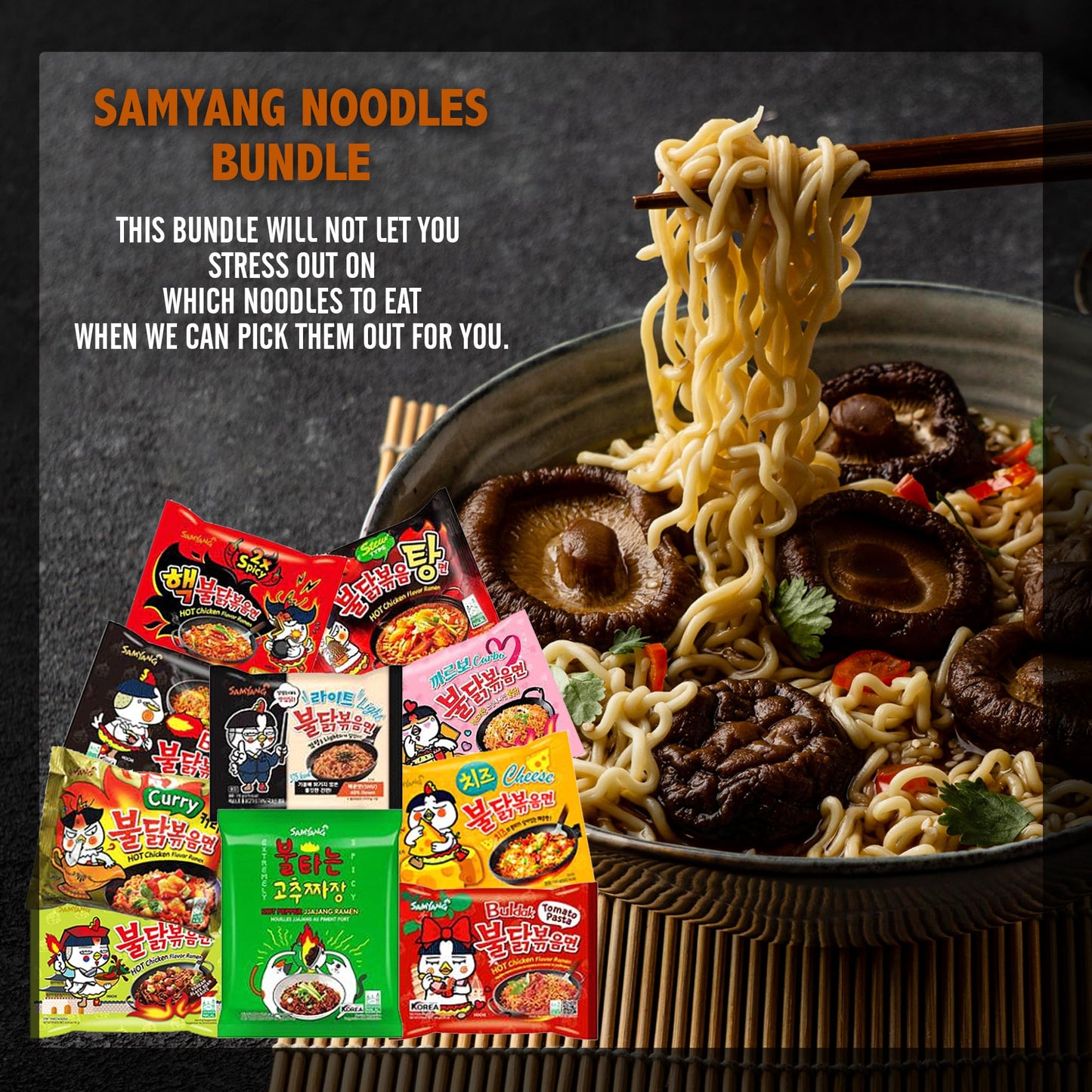 FOODIE BOXX Asian Instant Ramen Noodles Variety Pack with Cookies & Chopsticks (Dry)