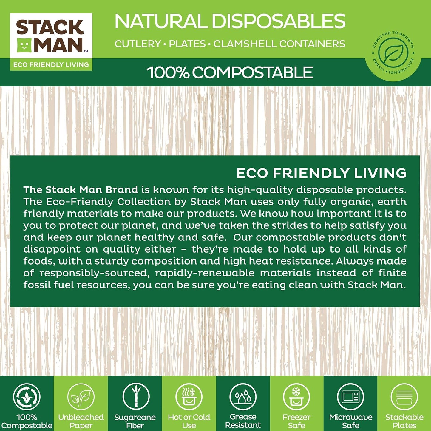 100% Compostable Paper Plates, Heavy Duty Disposable Plates [125-Pack] 9 Inch Plates - Eco-Friendly, Biodegradable Sugarcane Bagasse, Natural Unbleached Brown 9" Dinner Paper Plate Disposable