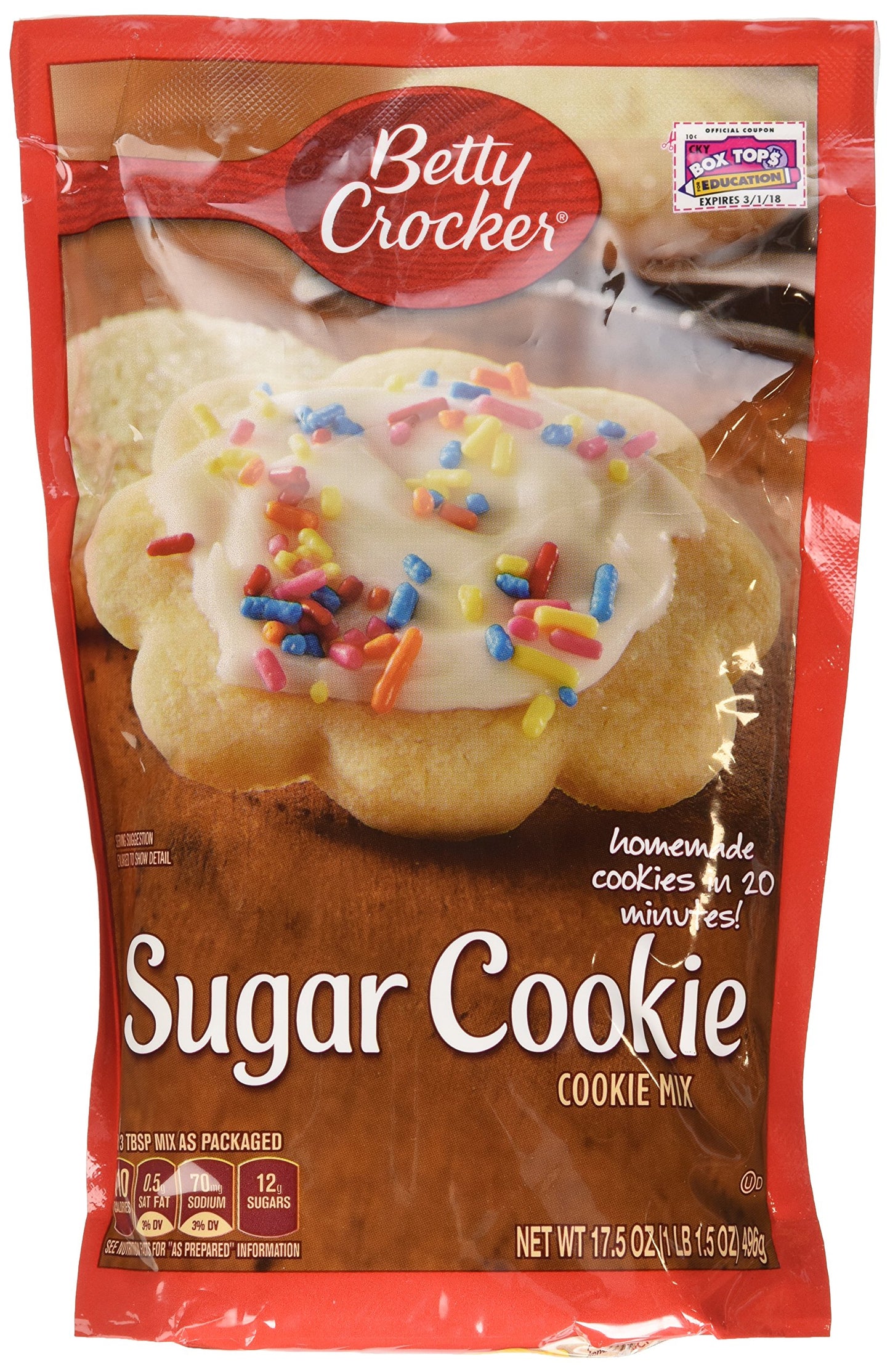 Betty Crocker Peanut Butter Cookie Mix, Makes twelve (12) 2-inch Cookies, 7.2 oz.