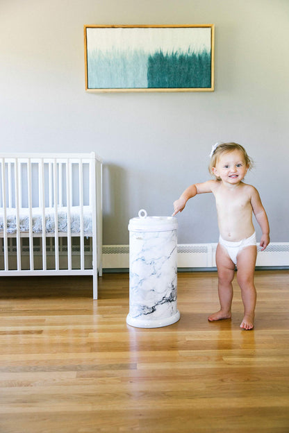 Ubbi Steel Diaper Pail, Odor Locking, No Special Bag Required, Award-Winning, Registry Must-Have, White