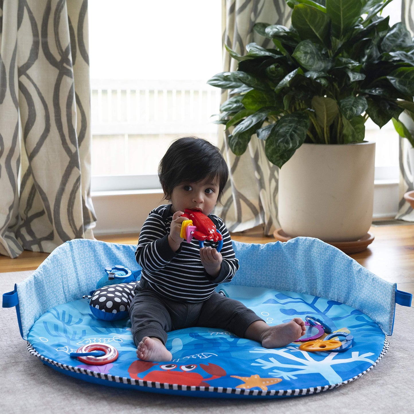 Baby Einstein 4-in-1 Kickin' Tunes Music and Language Play Gym and Piano Tummy Time Activity Mat