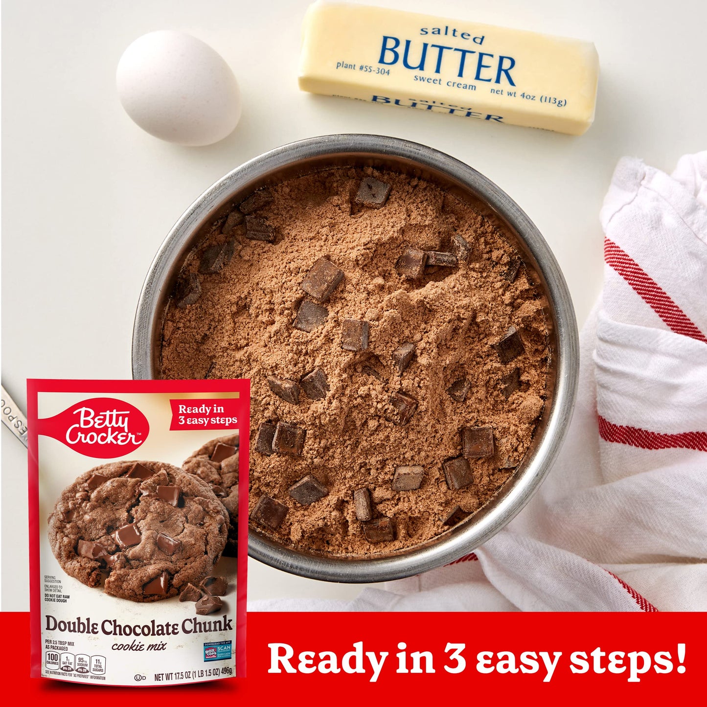 Betty Crocker Peanut Butter Cookie Mix, Makes twelve (12) 2-inch Cookies, 7.2 oz.