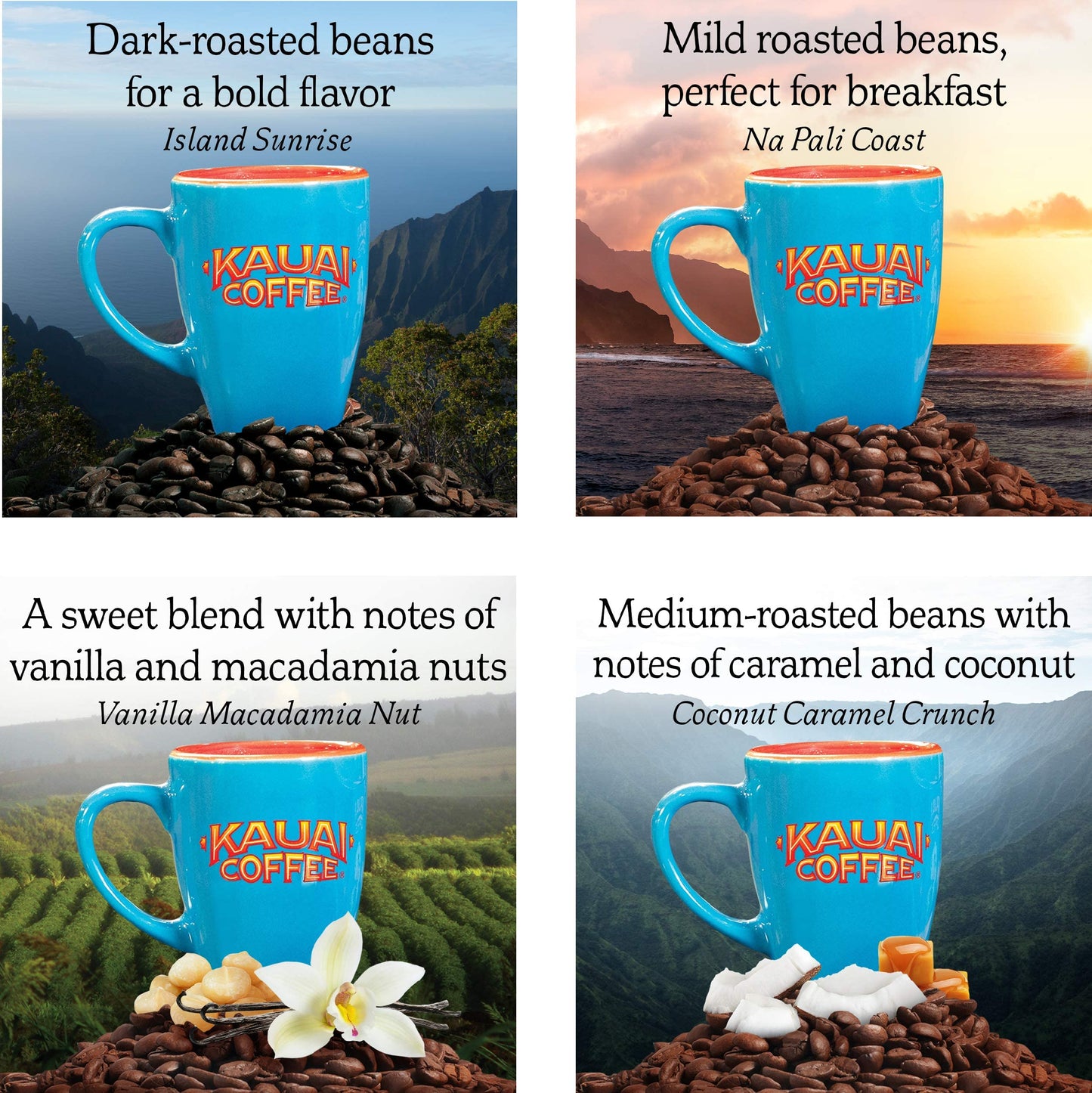 Kauai Coffee Na Pali Coast Dark Roast - Compatible with Keurig Pods K-Cup Brewers (1 Pack of 12 Single-Serve Cups)