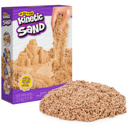 Kinetic Sand, 11lb (5kg) Natural Brown Bulk Play Sand for Arts and Crafts, Sandbox, Moldable Sensory Toys for Kids Ages 3+