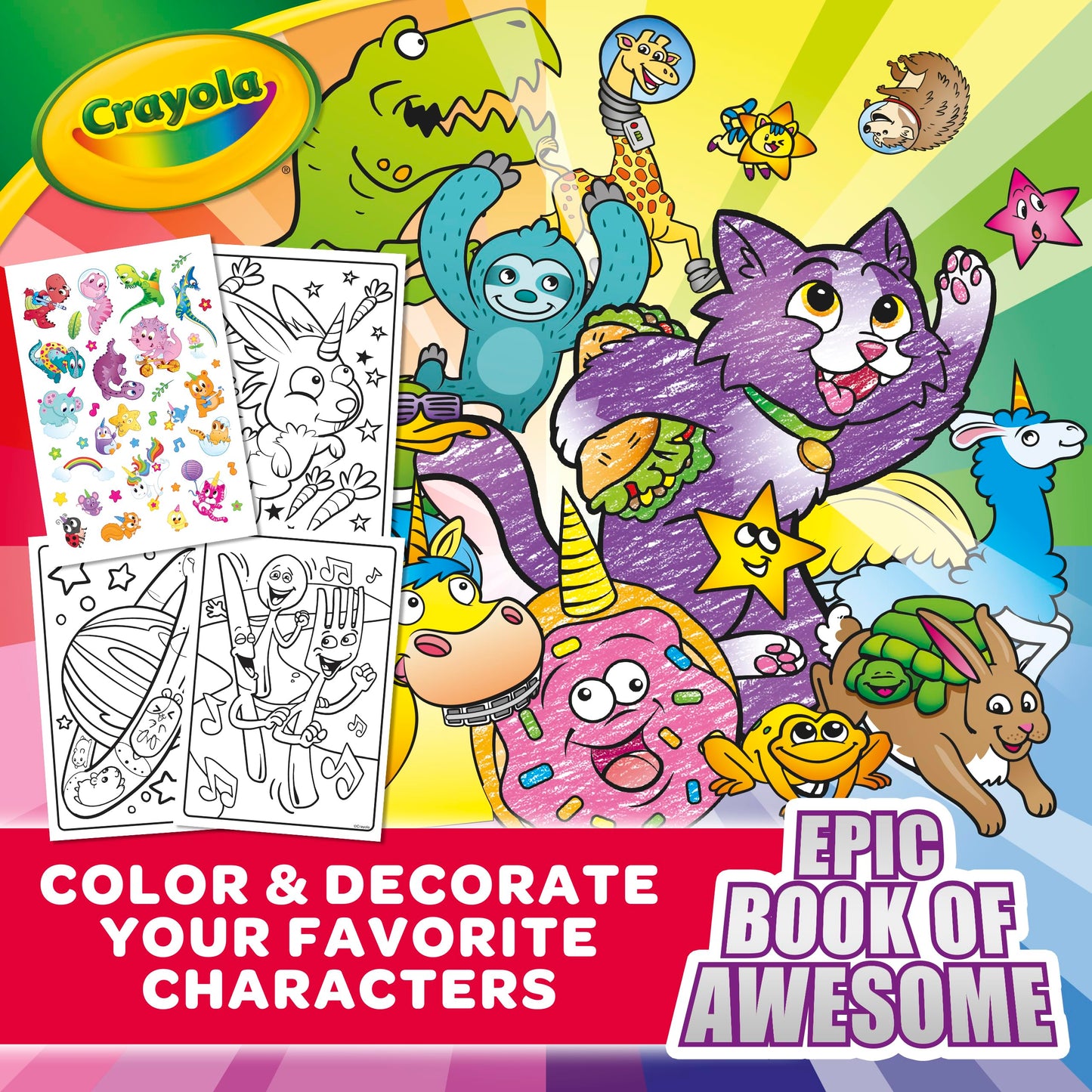 Crayola Epic Book of Awesome (288 Pages), Kids Coloring Book Activity Set, Animal Coloring Pages, Holiday Gift for Kids, 3+