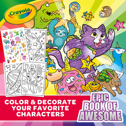 Crayola Epic Book of Awesome (288 Pages), Kids Coloring Book Activity Set, Animal Coloring Pages, Holiday Gift for Kids, 3+