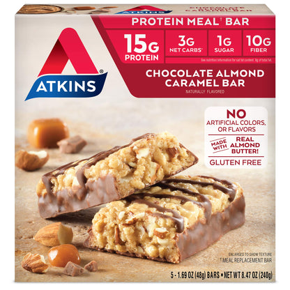 Atkins Double Fudge Brownie Protein Meal Bar, High Fiber, 15g Protein, 1g Sugar, 4g Net Carb, Meal Replacement, Keto Friendly