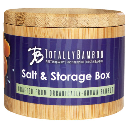 Totally Bamboo Salt Cellar Bamboo Storage Box with Magnetic Swivel Lid, 6 Ounce Capacity