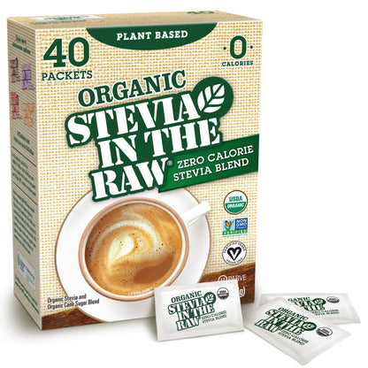 Stevia In The Raw Organic Stevia Sweetener Packets, 300 Ct, Zero Calorie Stevia Sugar Substitute Packets, No Erythritol or Artificial Flavors, USDA Organic, Non-GMO Project Verified, Vegan