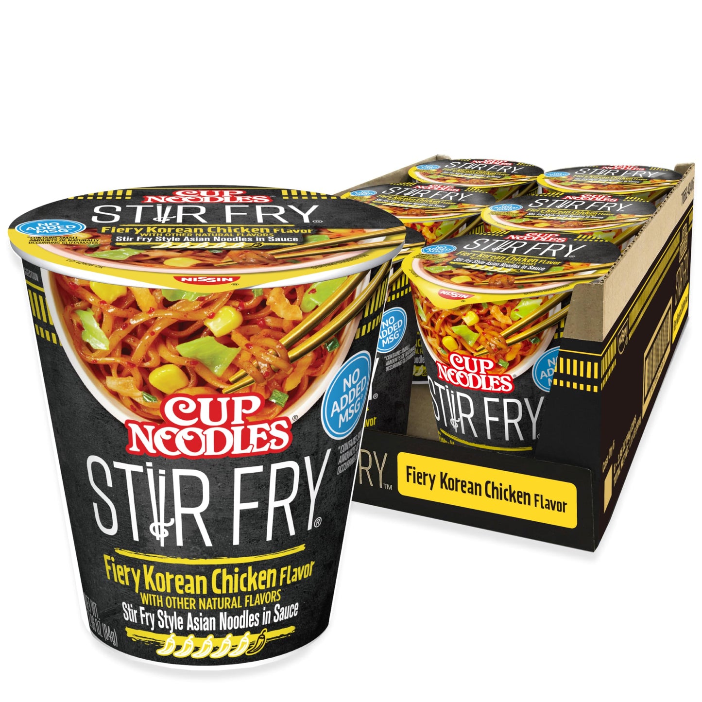 Nissin Cup Noodles Stir Fry Rice with Noodles, General Tso's Chicken, 2.68 Ounce (Pack of 6)