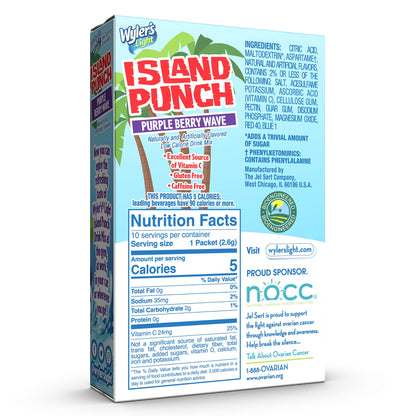 Wyler's Light Island Punch Singles to Go, Variety Pack, Fruity Red Punch, Purple Berry Wave, Berry Jammer and Blue Ocean Breeze, 1 Box (40 Single Servings)