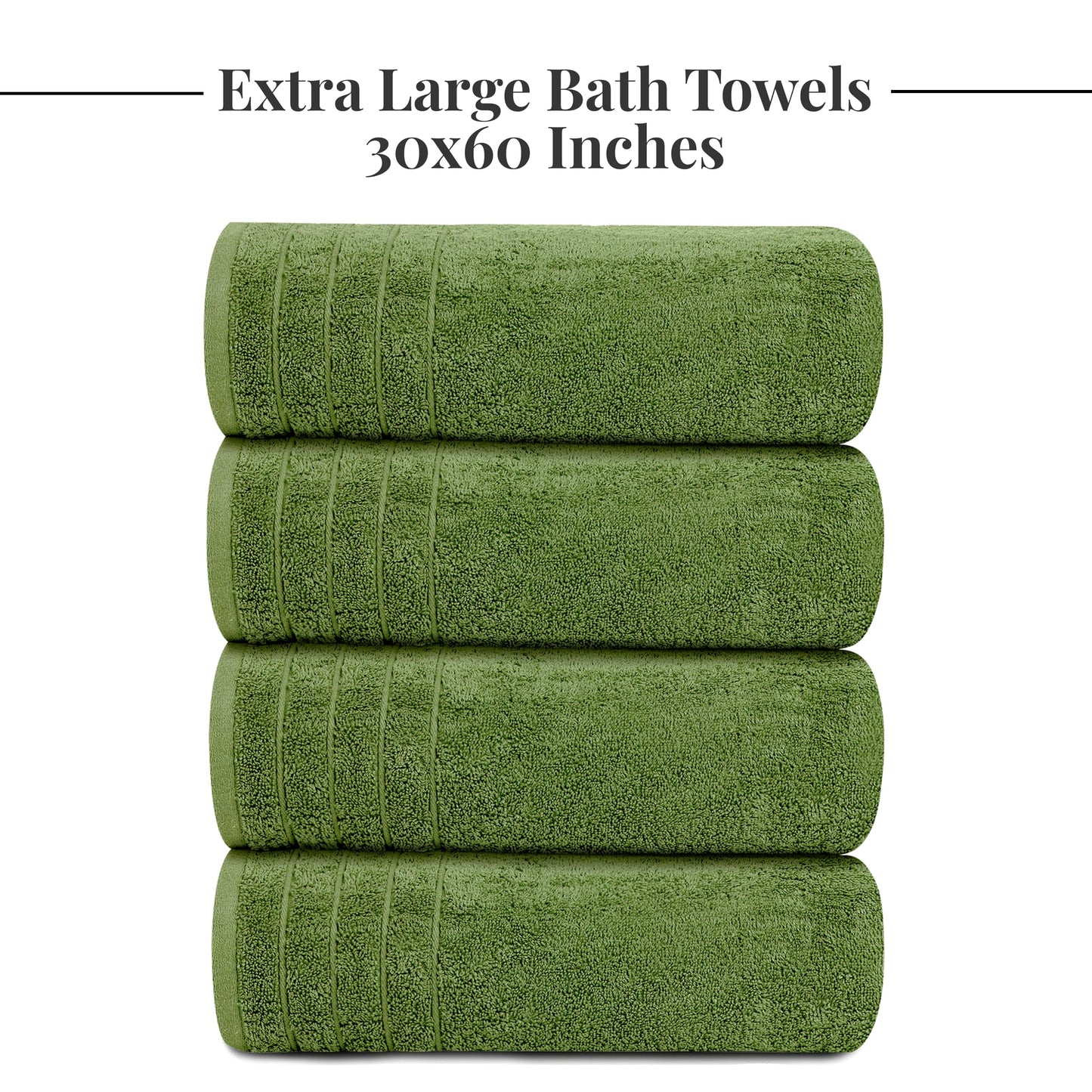 Tens Towels Large Bath Towels, 100% Cotton, 30 x 60 Inches Extra Large Bath Towels, Lighter Weight, Quicker to Dry, Super Absorbent, Perfect Bathroom Towels (Pack of 4)