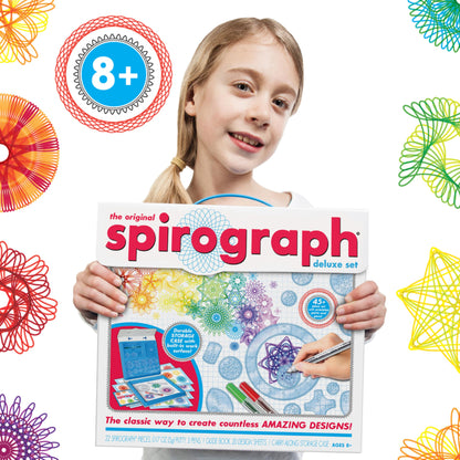 Spirograph Deluxe Set –Arts and Crafts, Kids Toys, Art Supplies, Craft Supplies, Drawing Kit, Spiral Art, Classic Gear Design Kit, Build-in Case, Pens, Design Sheet Included, Ages 8+