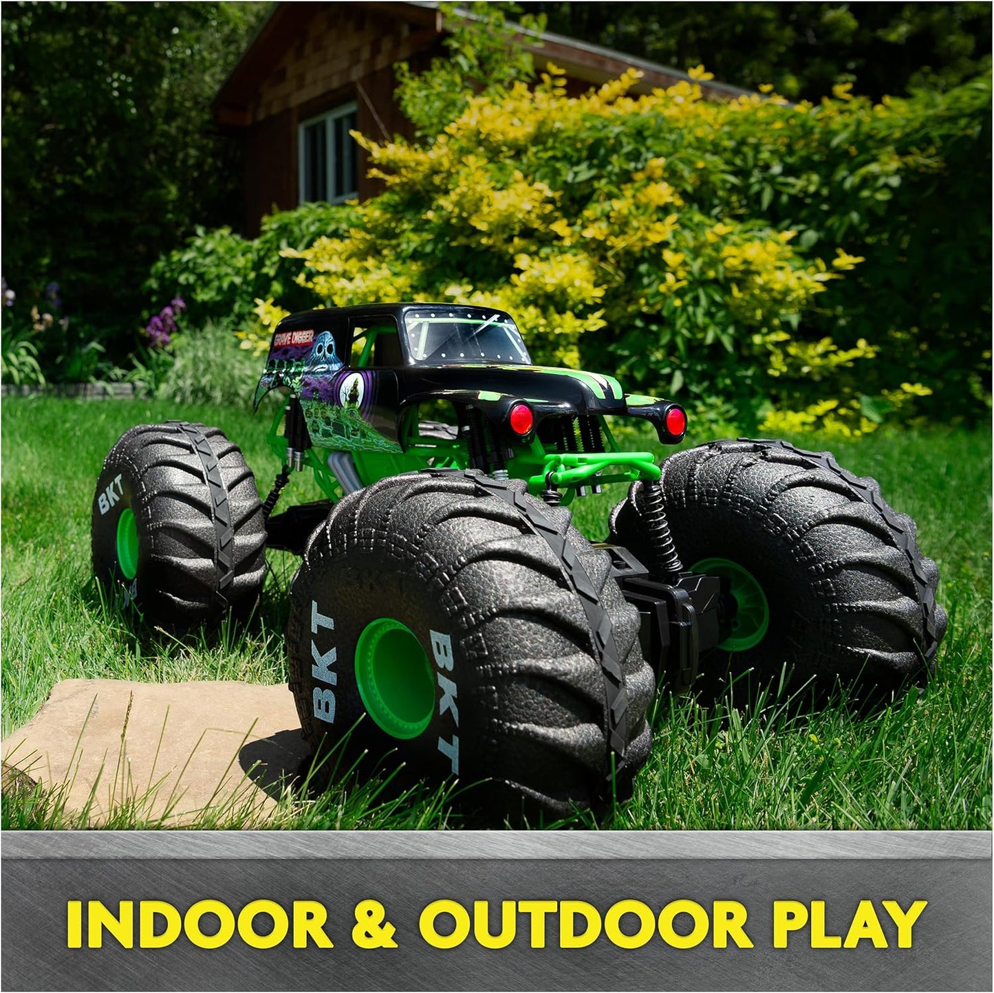 Monster Jam, Official Mega Grave Digger All-Terrain Remote Control Monster Truck with Lights, 1:6 Scale, Kids Toys for Boys and Girls Ages 4-6+