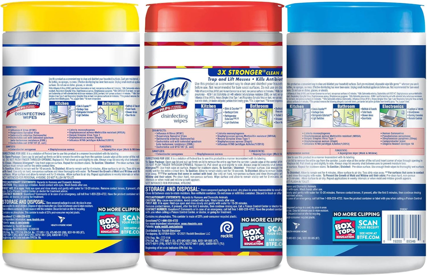 Lysol Disinfectant Wipes Bundle, Multi-Surface Antibacterial Cleaning Wipes, contains x2 Lemon & Lim Blossom, Crisp Linen, Mango & Hibiscus, 80 Count (Pack of 4)