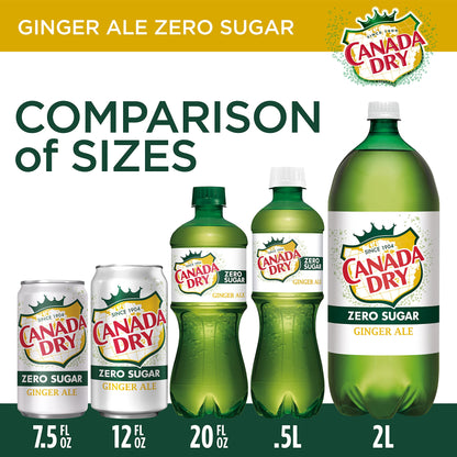 Canada Dry Zero Sugar Ginger Ale Soda, 12 fl oz cans (Pack of 12)